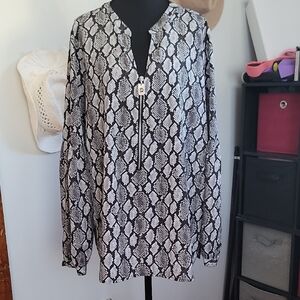 Michael Kors Monochrome Snake Print Blouse